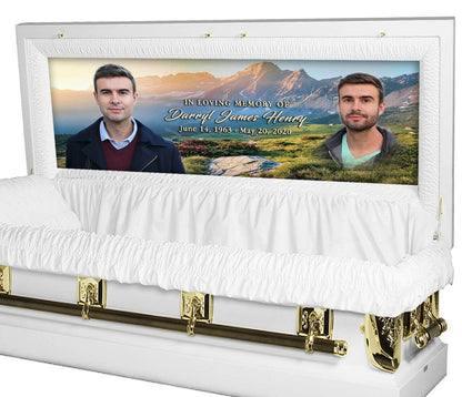 Mountain Landscape Personalized Casket Panel Insert - The Funeral Program Site