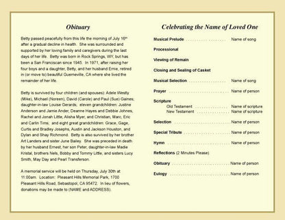 Musical Funeral Program Template - The Funeral Program Site