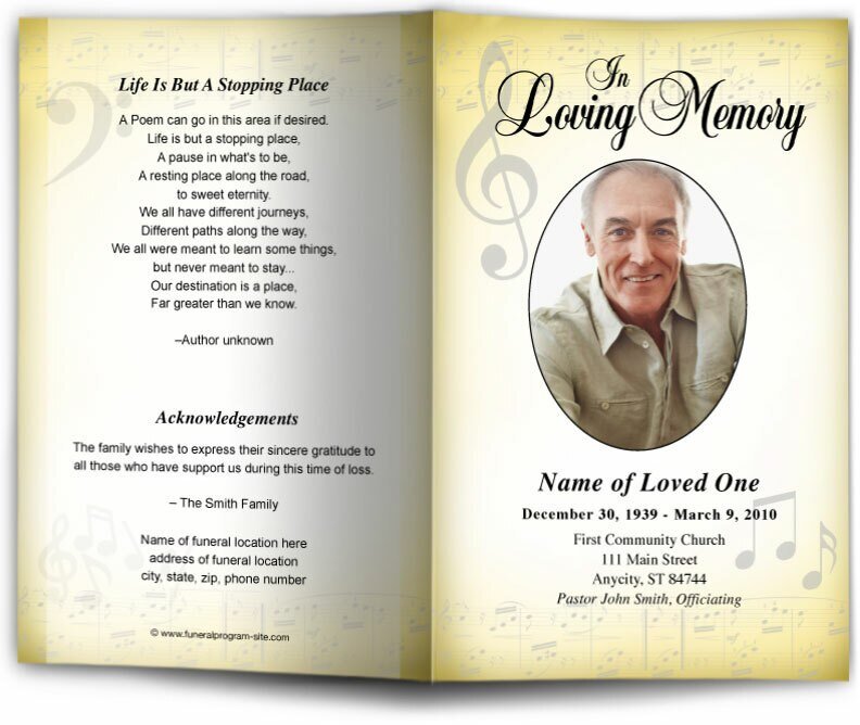 Musical Funeral Program Template - The Funeral Program Site