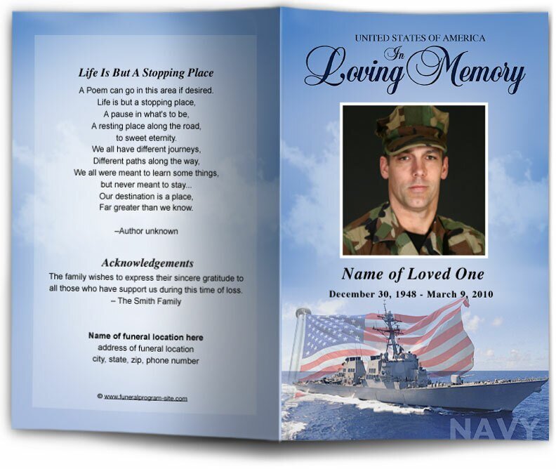 Navy Funeral Program Template - The Funeral Program Site