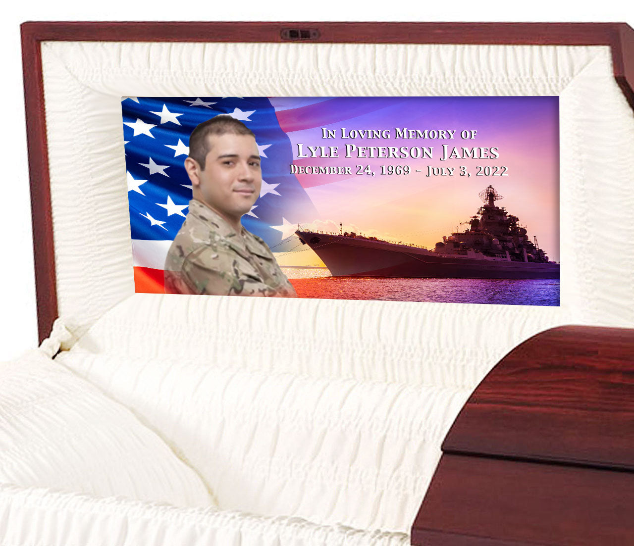 U.S. Navy Custom Casket Panel Insert - The Funeral Program Site