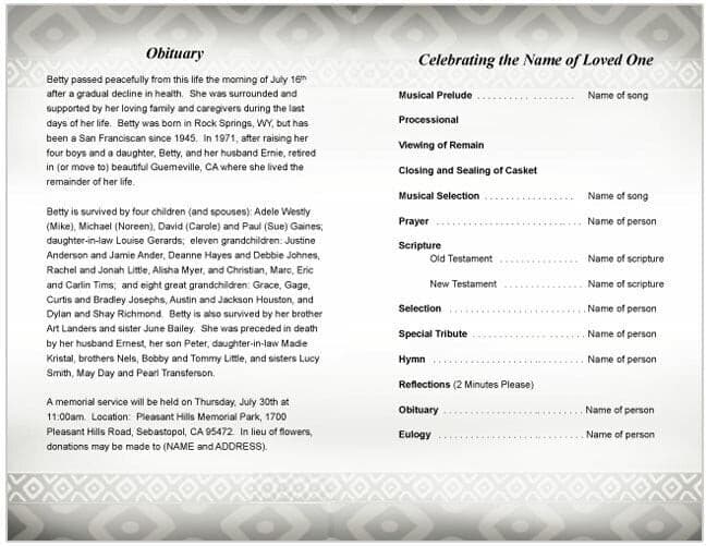 Nigeria Funeral Program Template - The Funeral Program Site