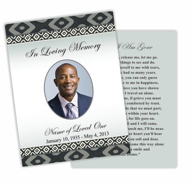 Nigeria Small Memorial Card Template - The Funeral Program Site