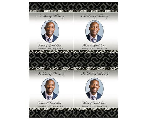 Nigeria Small Memorial Card Template - The Funeral Program Site