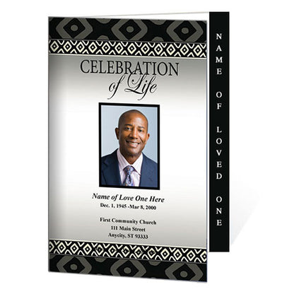 Nigeria 4-Sided Graduated Funeral Program Template.