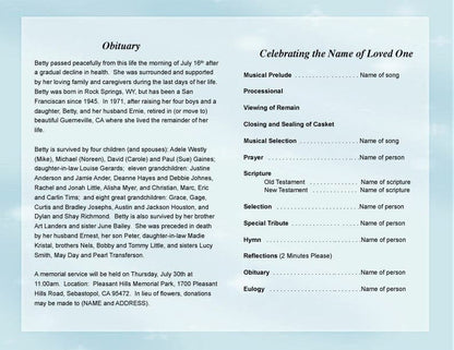 Nurse Funeral Program Template - The Funeral Program Site