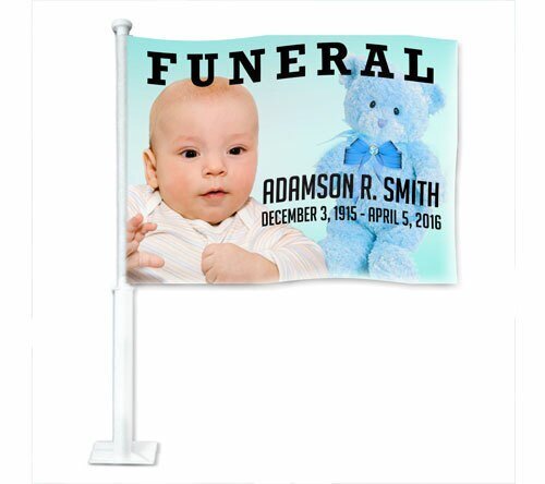 Nursery Funeral Car Flag and Pole - The Funeral Program Site