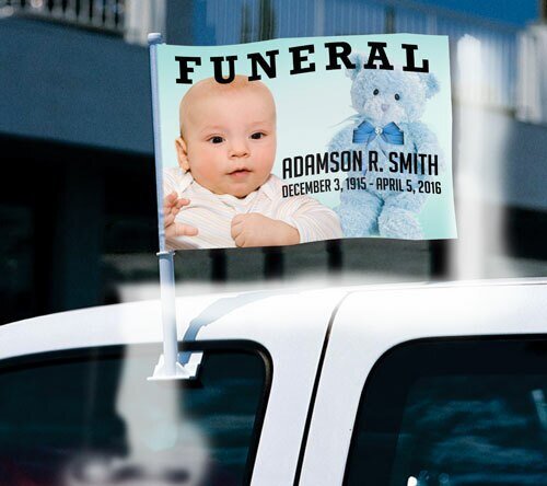 Nursery Funeral Car Flag and Pole - The Funeral Program Site