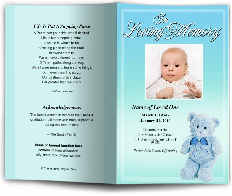 Nursery Funeral Program Template - The Funeral Program Site