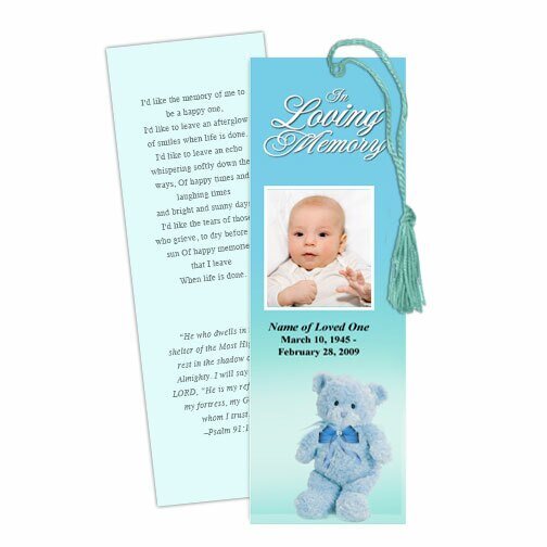 NurseryBoy Memorial Bookmark Template - The Funeral Program Site