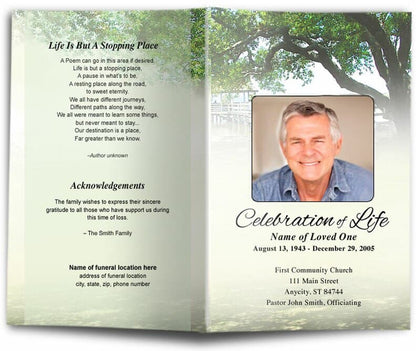 Oakridge Funeral Program Template - The Funeral Program Site