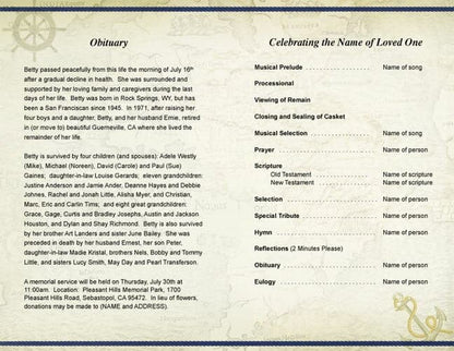 Old World Funeral Program Template - The Funeral Program Site