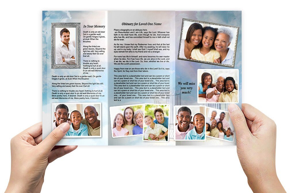 Open Arms Funeral Brochure Tri Fold Template - The Funeral Program Site