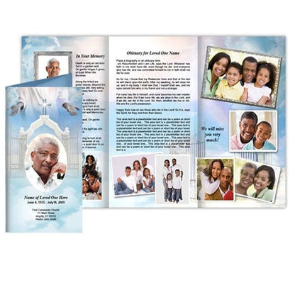 Open Arms Funeral Brochure Tri Fold Template - The Funeral Program Site