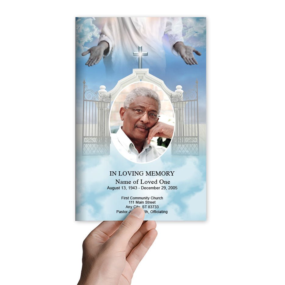 Open Arms Funeral Program Template - The Funeral Program Site