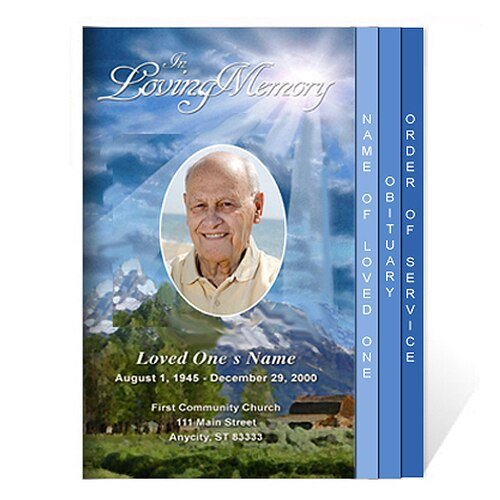 Outdoor 8 - Sided Funeral Graduated Program Template - The Funeral Program Site