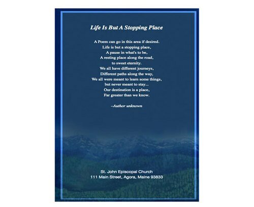 Outdoor 8 - Sided Funeral Graduated Program Template - The Funeral Program Site