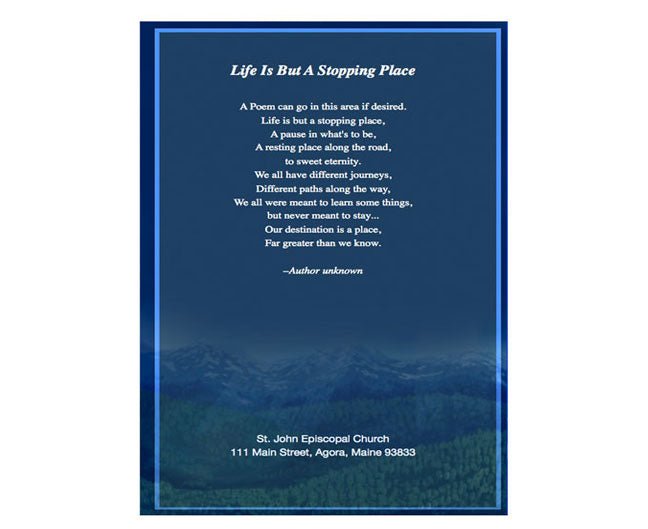 Outdoor A4 Funeral Order of Service Template - The Funeral Program Site