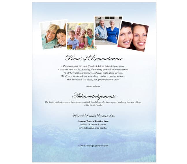 Outdoor Funeral Flyer Template - The Funeral Program Site