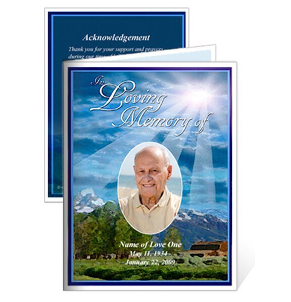 Outdoor Small Memorial Card Template - The Funeral Program Site