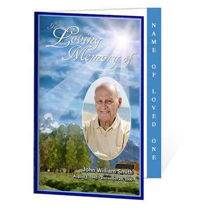 Outdoor 4-Sided Graduated Funeral Program Template.