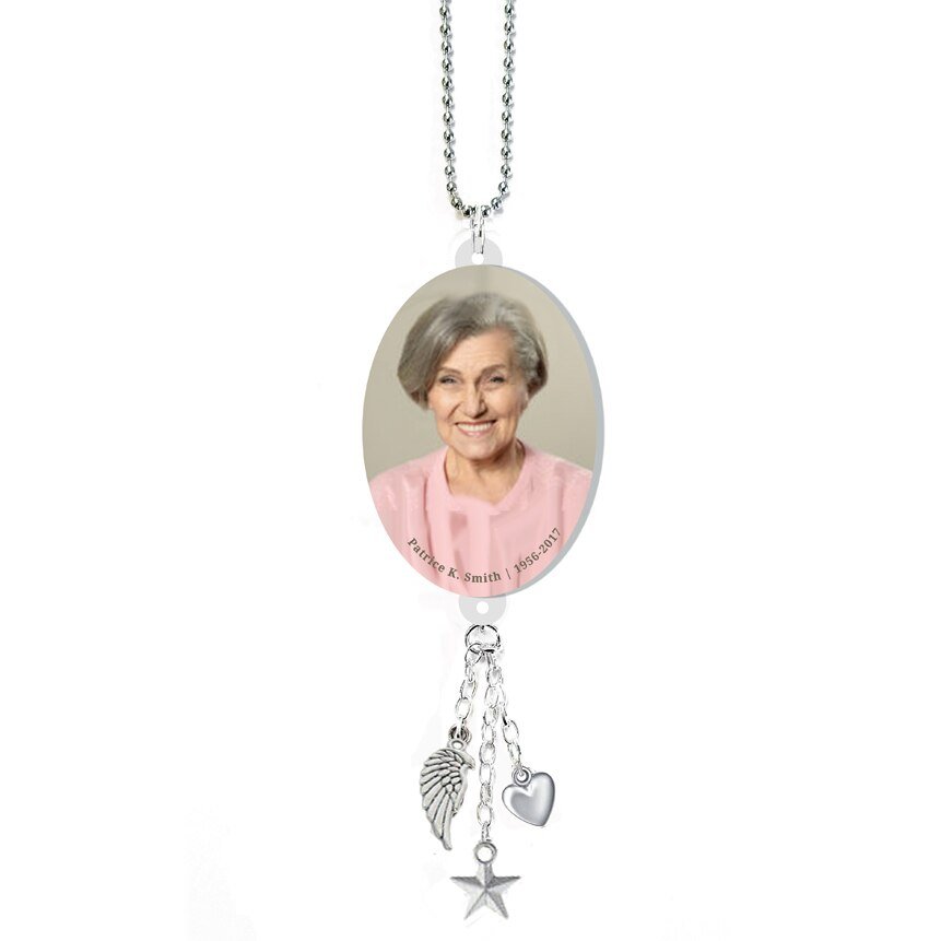 Oval In Loving Memory Memorial Car Charm - The Funeral Program Site