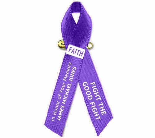 Pancreatic Cancer Ribbon (Purple) - Pack of 10 - The Funeral Program Site