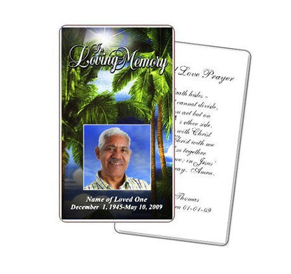 Paradise Prayer Card Template - The Funeral Program Site