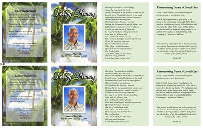 Paradise Small Memorial Card Template - The Funeral Program Site