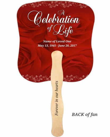 Passion Cardstock Memorial Fan With Wooden Handle (Pack of 10) - The Funeral Program Site