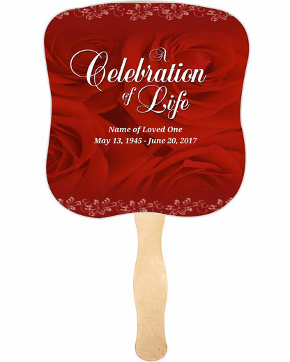 Passion Cardstock Memorial Fan With Wooden Handle (Pack of 10) - The Funeral Program Site