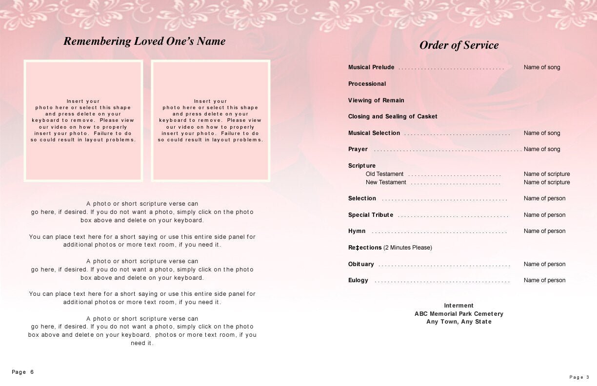 Passion Funeral Booklet Template - The Funeral Program Site