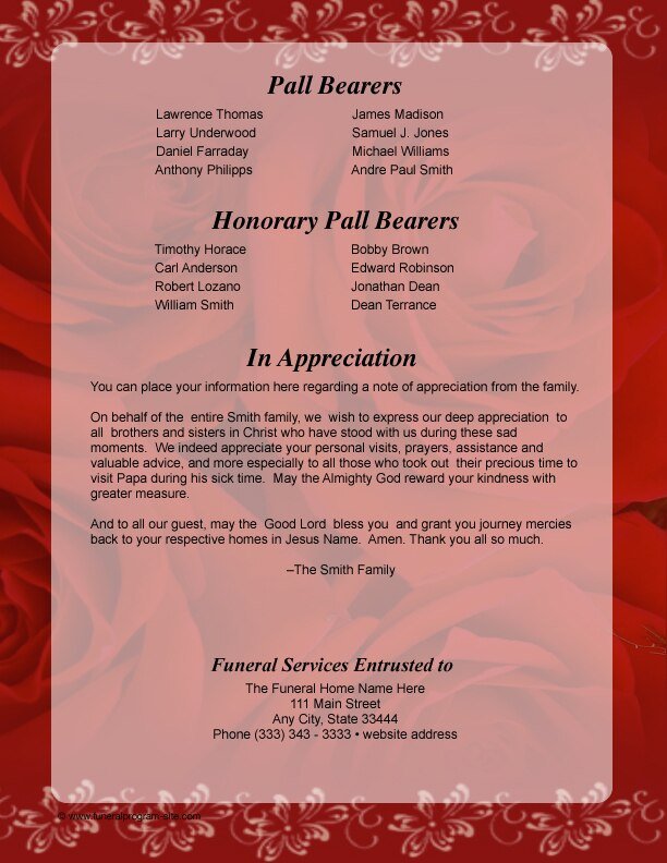 Passion Funeral Booklet Template - The Funeral Program Site