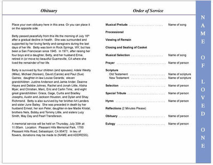 Pathway 4 - Sided Funeral Graduated Program Template - The Funeral Program Site