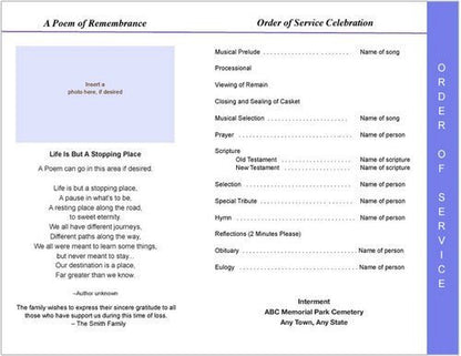 Pathway 8 - Sided Graduated Funeral Program Template - The Funeral Program Site