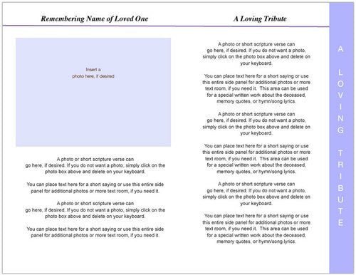 Pathway 8 - Sided Graduated Funeral Program Template - The Funeral Program Site