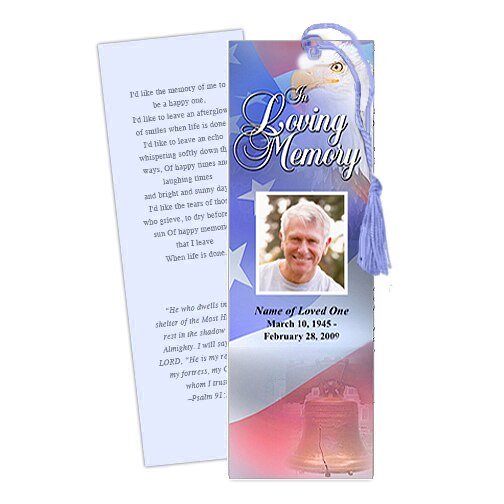 Patriot Memorial Bookmark Template - The Funeral Program Site