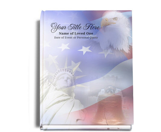 Patriot Perfect Bind Memorial Funeral Guest Book - The Funeral Program Site