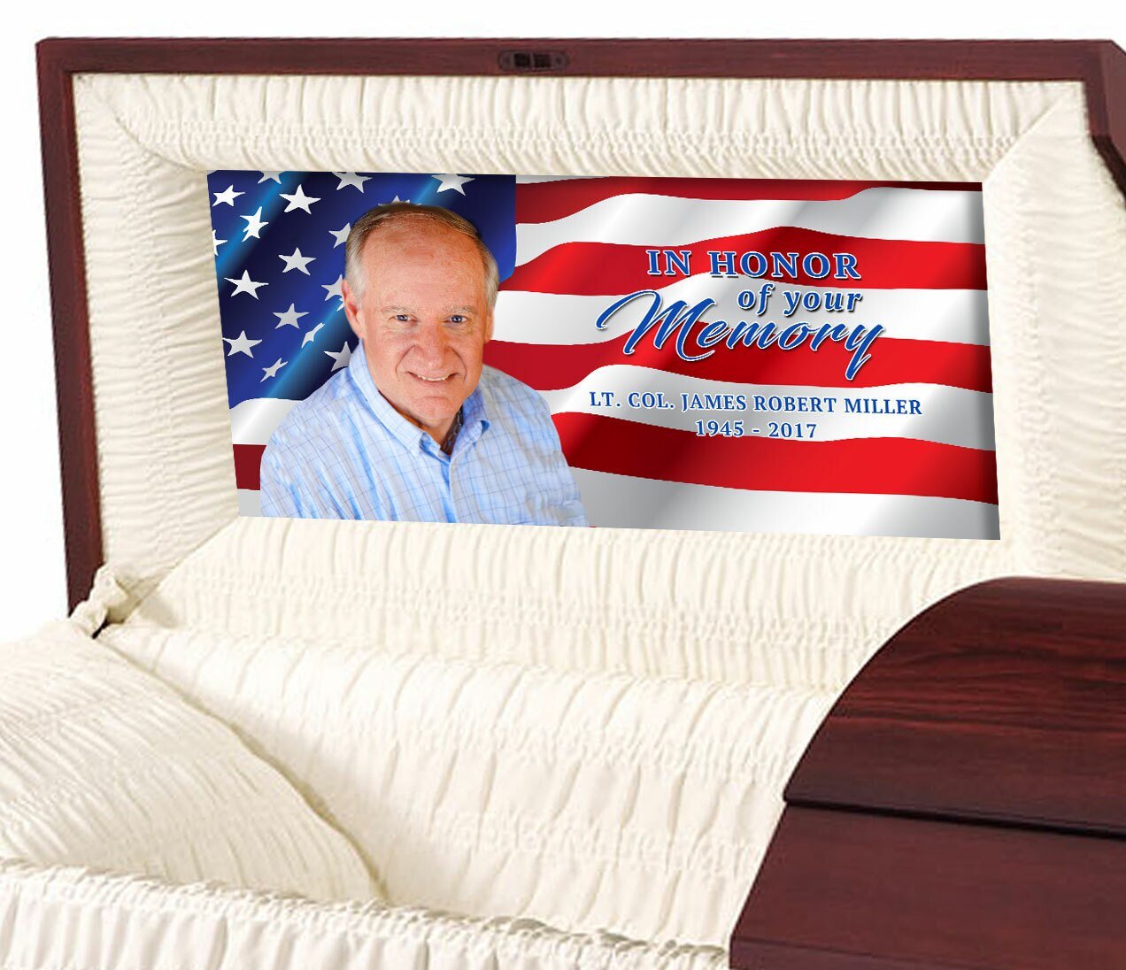 Patriotic U.S. Flag Casket Head Panel Insert - The Funeral Program Site