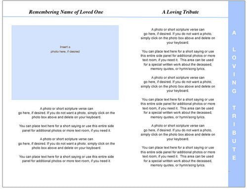 Peace 8 - Sided Funeral Graduated Program Template - The Funeral Program Site