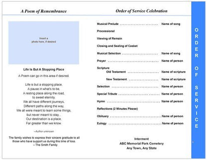 Peace 8 - Sided Funeral Graduated Program Template - The Funeral Program Site