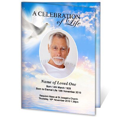 Peace A4 Funeral Order of Service Template - The Funeral Program Site