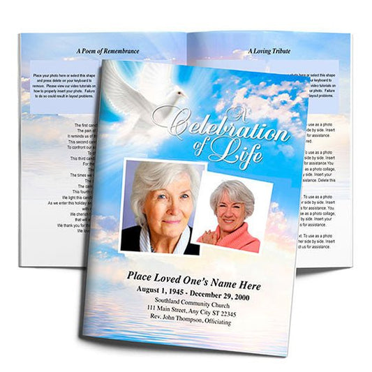 Peace Funeral Booklet Template - The Funeral Program Site