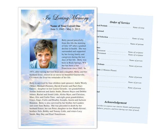 Peace Funeral Flyer Template - The Funeral Program Site