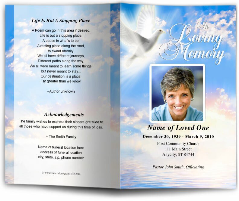 Peace Funeral Program Template - The Funeral Program Site