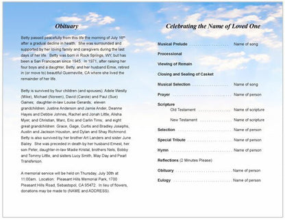 Peace Funeral Program Template - The Funeral Program Site