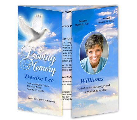 Peace Gatefold Program Template - The Funeral Program Site