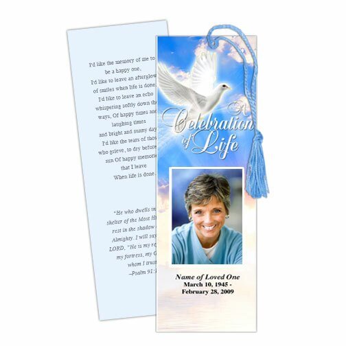 Peace Memorial Bookmark Template - The Funeral Program Site