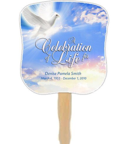 Peace Personalized Hour Glass Memorial Fan (Pack of 10) - The Funeral Program Site