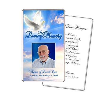 Peace Prayer Card Template - The Funeral Program Site